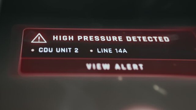 Red alert indicating a High Pressure Detected