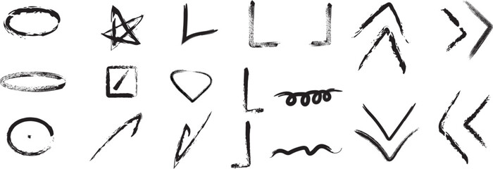 Fototapeta premium Symbols and Icons in Various Shapes and Styles for Design Use