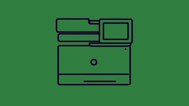Drawing Blacksuitcase Printer Animated Green Screen Chroma Key
