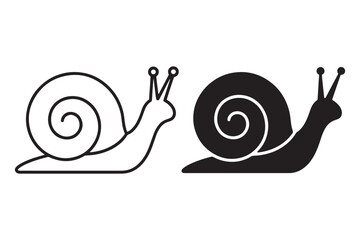 Black and white snail icons Vector, illustration © Jrdesign0