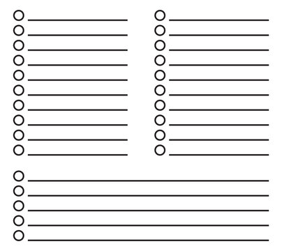 Minimalist to do list template with blank circular checkboxes and horizontal lines checklist template organizer document