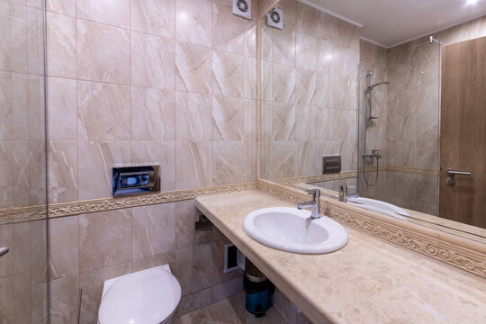 Clean modern bathroom. Bathroom interior in home