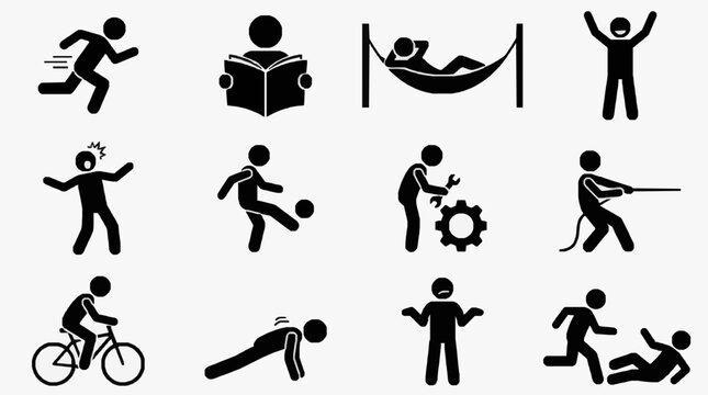 Illustrated Daily Activities Icons.