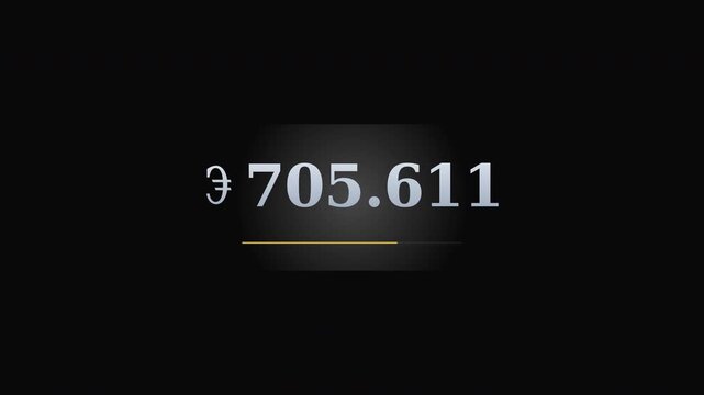 Motion of digital numbers displaying various numerical values in a dynamic sequence for technology and data visualization.