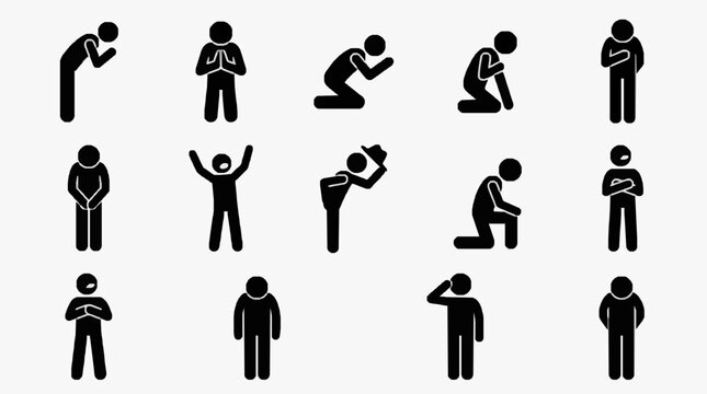 Illustrated Human Movement Postures Collection.