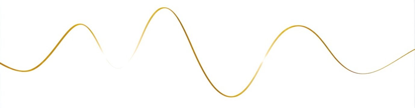 Elegant golden wavy line abstract background with white space