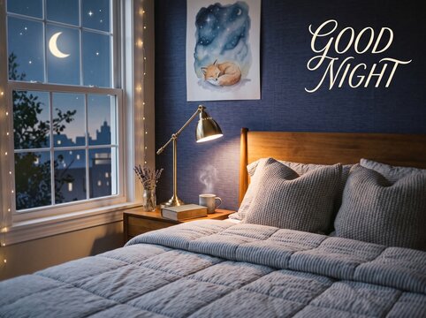 Good Night Images Featuring Peaceful Moonlight, Twinkling Stars, Calm Sky, Sweet Dreams, Relaxing Evening, and Serene Sleep Wishes