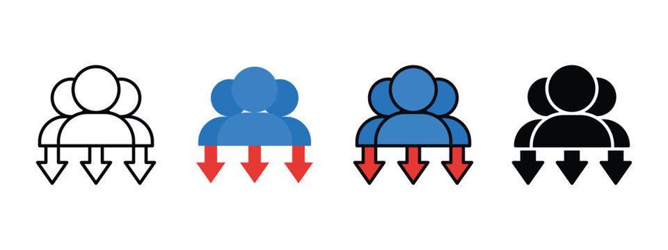 Workforce Reduction Planning Icon for Corporate Restructuring and Human Resources