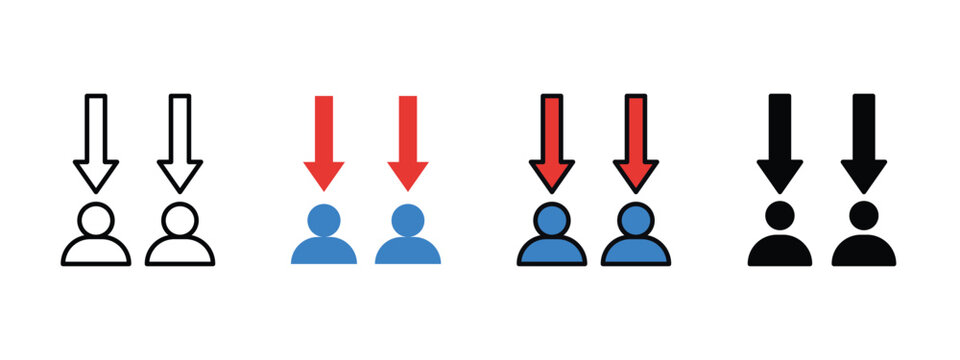 Corporate Downsizing Icon for Workforce Planning and Organizational Restructuring