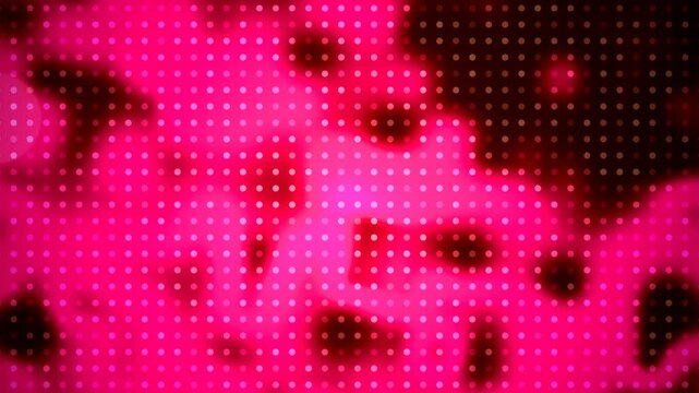 Vibrant pink background with fuzzy pattern and uniform grid of glowing white dots