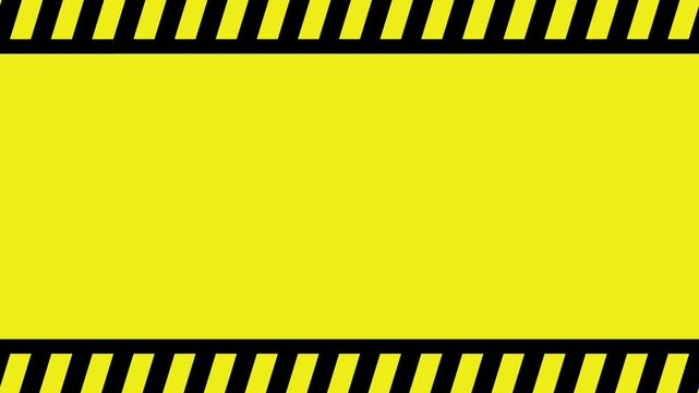 Yellow and black caution background with diagonal hazard stripes. Industrial safety banner template for warning, construction, danger, and security design.