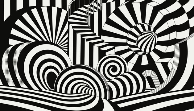 Op Art Abstract Forms and Geometric Patterns