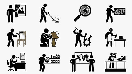 Obraz premium Illustrated Workplace Creativity Process.