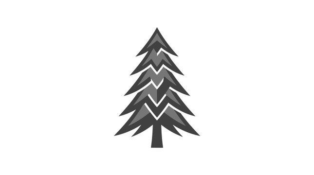 Simple Black Pine Tree Graphic Design.