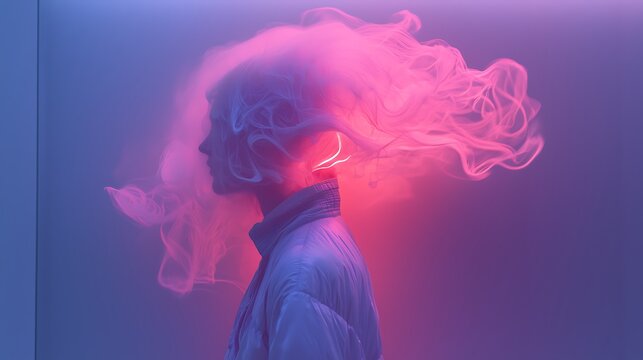 Person with glowing smoke