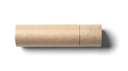 Fototapeta premium Brown cardboard tube packaging material.