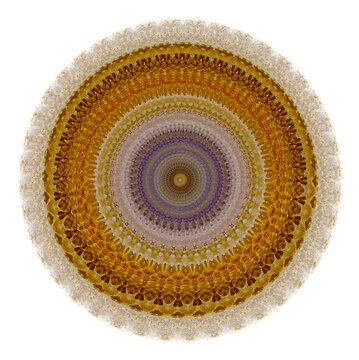 Mandala from fossilized coral photo with subtle colors