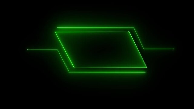 Futuristic HUD Head up display interface template with basic geometry line element. Universal Technology Line and frame Video overlay Neon futuristic HUD rectangle frame glowing ...