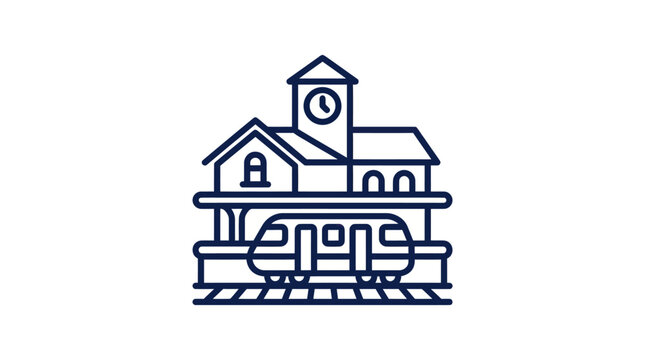 Train Station Clock Tower Building.