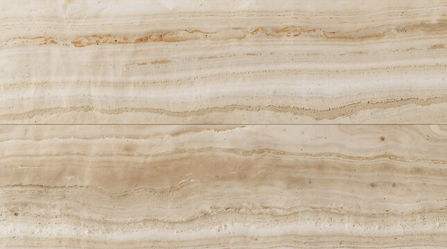 Detailed light beige natural travertine stone background with wavy textures and earthy mineral veins, travertine