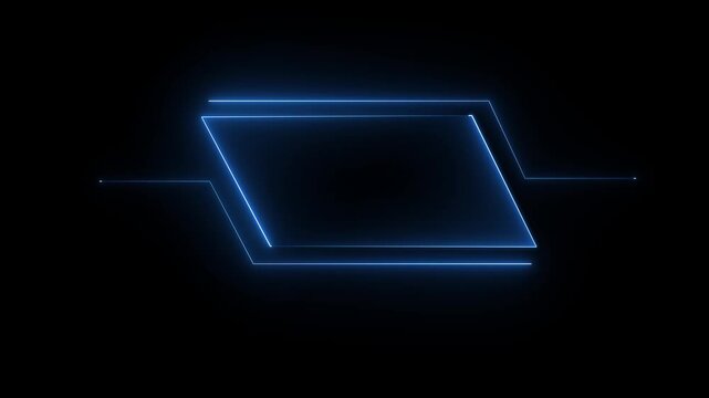 Futuristic HUD Head up display interface template with basic geometry line element. Universal Technology Line and frame Video overlay Neon futuristic HUD rectangle frame glowing ...