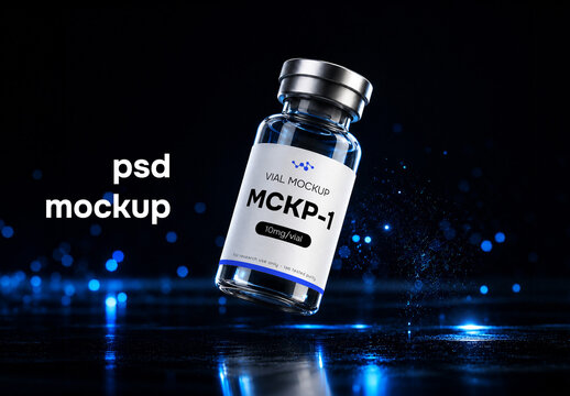 Close-up of a peptide vial banner
