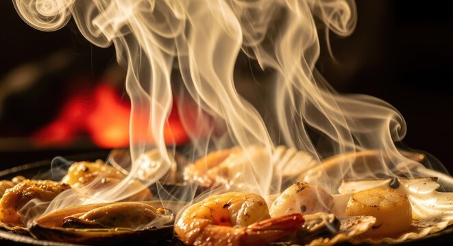 Steaming Seafood Platter - A Culinary Delight.