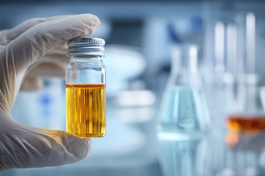 Precise oil sample handling in a clean industrial laboratory setting