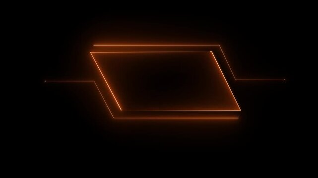 Futuristic HUD Head up display interface template with basic geometry line element. Universal Technology Line and frame Video overlay Neon futuristic HUD rectangle frame glowing ...