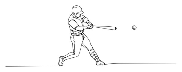 baseball player hitting ball with bat © Wieslaw
