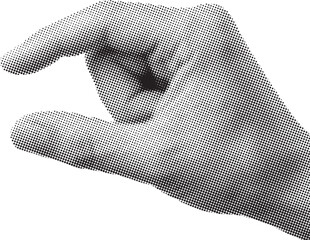  Halftone Hand gesture showing a small amount or pinch size © JannatulFerdous