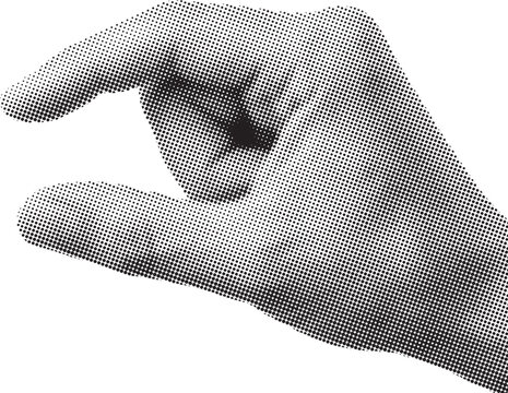  Halftone Hand gesture showing a small amount or pinch size