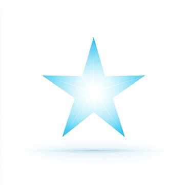 Glowing light blue five-pointed star with radiating bright center