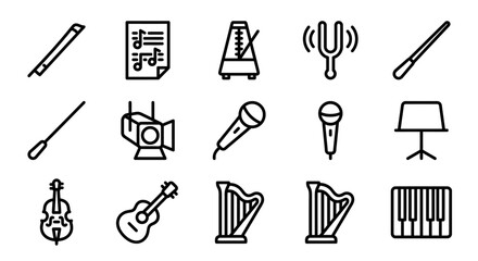 Set of Music Icons: Instruments, Symbols, and Tools for Composers and Performers © Brian