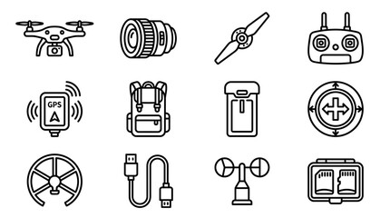 Drone Technology Set: Icon Collection for Aerial Photography and Gadgets © Brian