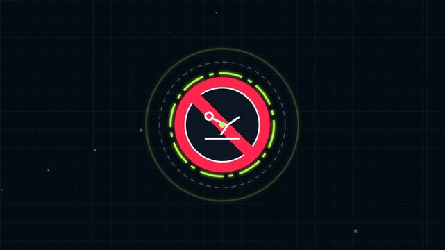 No Diving Futuristic Prohibition Sign Animation