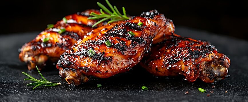 Grilled chicken wings with a flavorful glaze