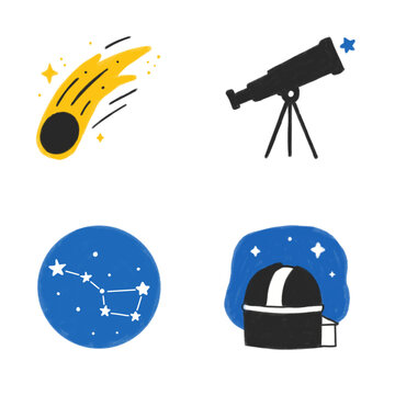 A meteor streaks across the night sky observed from a planetarium.