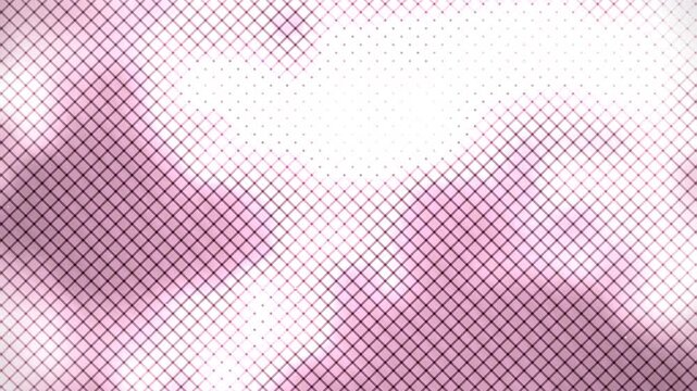 Abstract Pink and White Background Featuring a Diagonal Grid Net Pattern with Dots