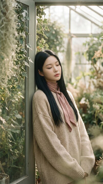 햇살 아래 조용히 쉬는 여성 / Woman Resting Quietly Under Sunlight