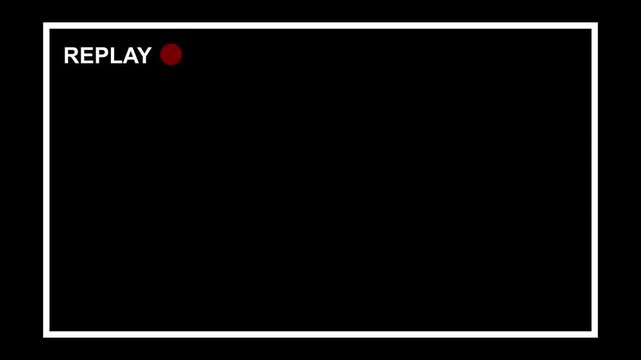 Replay button animation with black background, Replay icon Animation video for Live Streamers, action replay Animation icon and button with black background with alpha chanel