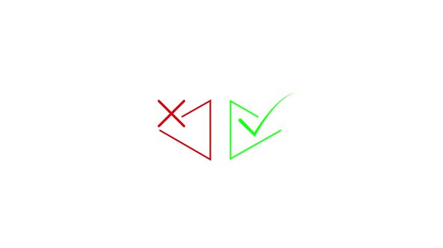minimalist right and wrong symbol scale up motion graphic.