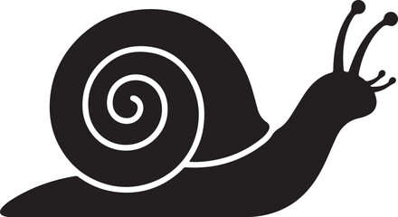 Cute snail silhouette vector illustration and funny spiral shell gastropod icon © Jakir