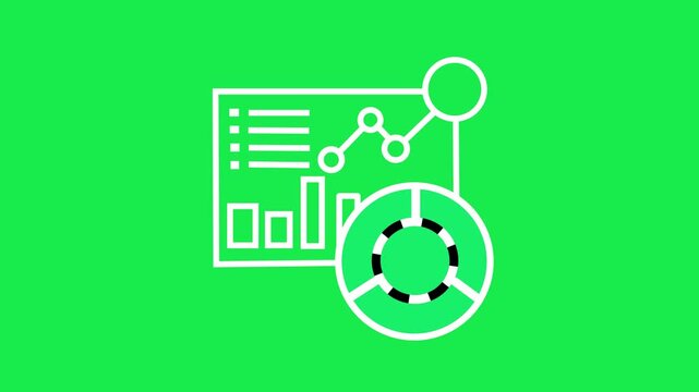Business analytics dashboard with animated graphs and charts digital data report motion graphic.