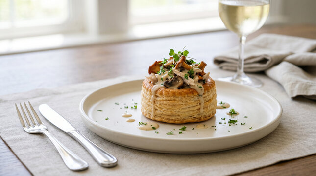 vol-au-vent from mushroom filling