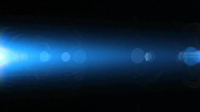 Dynamic Blue Light Flare Effects in Motion.