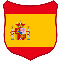 Obraz premium Spain Football Shield Flag Vector Illustration