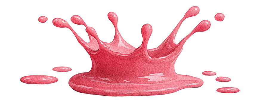 Exquisite Pink Splash on White Background Capturing Dynamic Movement of Fluid with Artistic Brush Stroke Effect