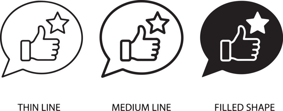 Social media like and favorite icon set line and filled styles