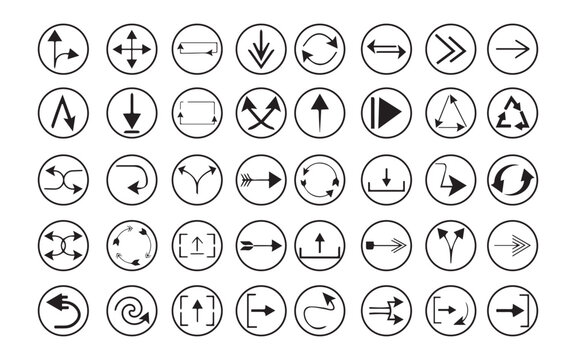 Arrow Bundle Vector Collection with Modern Direction Icons Set